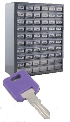 013-690 – AP PRODUCTS Key Storage Case, Cabinet With Drawers 15 Inch Width x 19 Inch Height x 7 Inch Depth Gray With ...